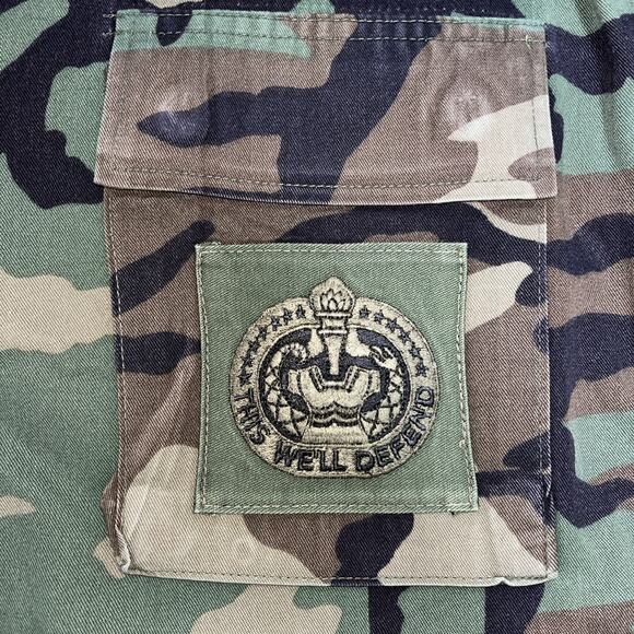 Vintage US Army Jacket Mens Large Long Camo BDU 85th Infantry US Flag Patch 90s - Picture 3 of 10